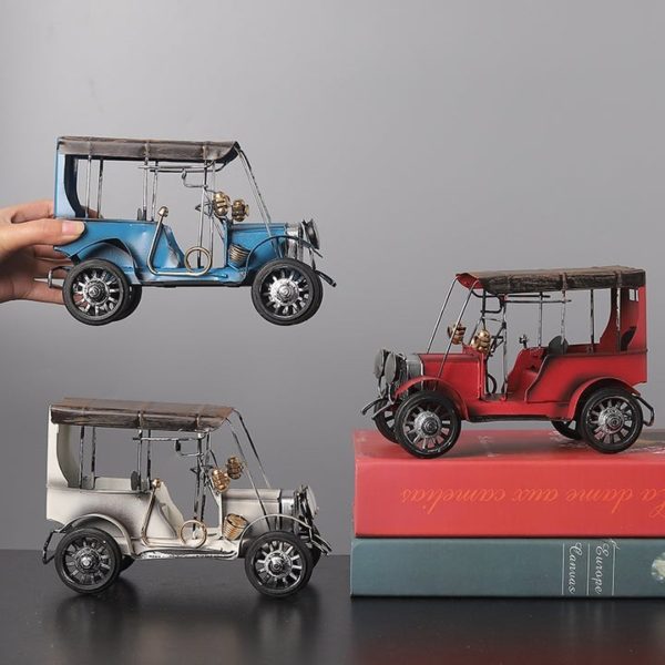 Vintage Cars Handicraft Classic Car Model Vintage Car Figurine Home Decor Creative Office Decoration