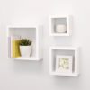Set of 3 Floating Box Shelves Wall Mount Display Rack Home Decor Wall Shelves for Storage & Display