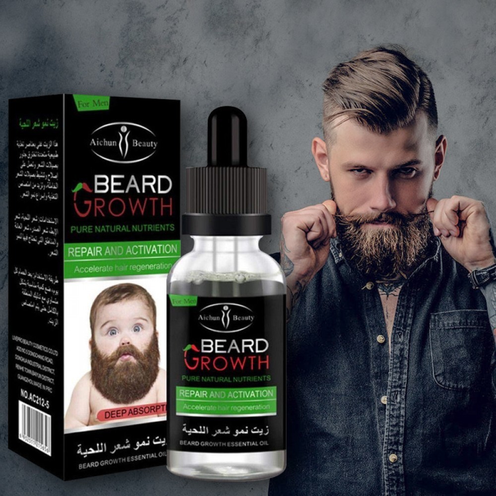 Natural Beard Oil For Mustache Growth & Hair Loss Treatment 