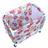 Flower Design Oxford Fabric Clothes Laundry Basket With Wheels