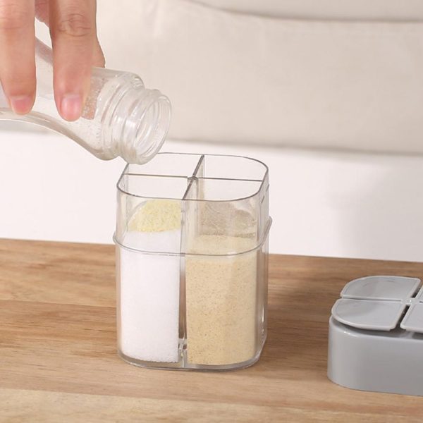 Salt And Pepper Shakers 4-Compartments Spice Dispenser - Image 6