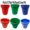 Pack of 2 Fiber Pot 9 inch Round Crown Pot Fiber Flower Gardening Pot