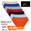 Pack of 5 - Multi Color Brief Under Wear For Girls/Women (Cotton) / crystal packing 5 pieces pack ladies underwear