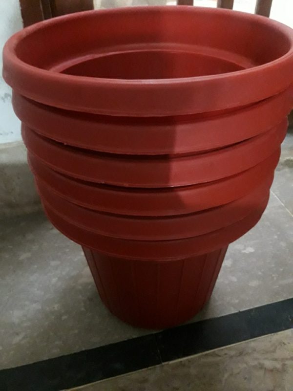 Pack of 6 Large Flower Pot 1 feet for any size plants, flower growing Outer dia 10 inch, Height: 9.25 inch - Image 2