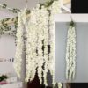 pack of 2 x 3 heads White Wisteria Garland Hanging Flowers - Image 4