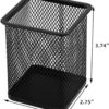 Metal Mesh Rectangle Pen Organizer - Black - Image 4