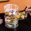 Rotatable Jewelry Box Holder Earring for Women, Jewelry Storage Box Jewelry Accessory Storage Tray with Lid for Earrings Necklaces Bracelets
