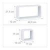Set of 3 Square Floating Wall Shelves for Storage & Display - Image 3